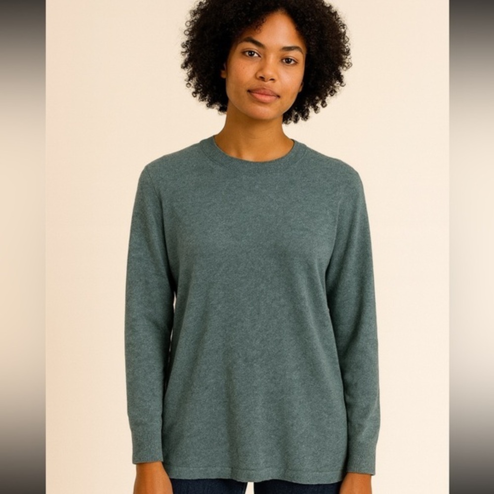 TSE Green Crewneck 100%Cashmere Sweater Sz S